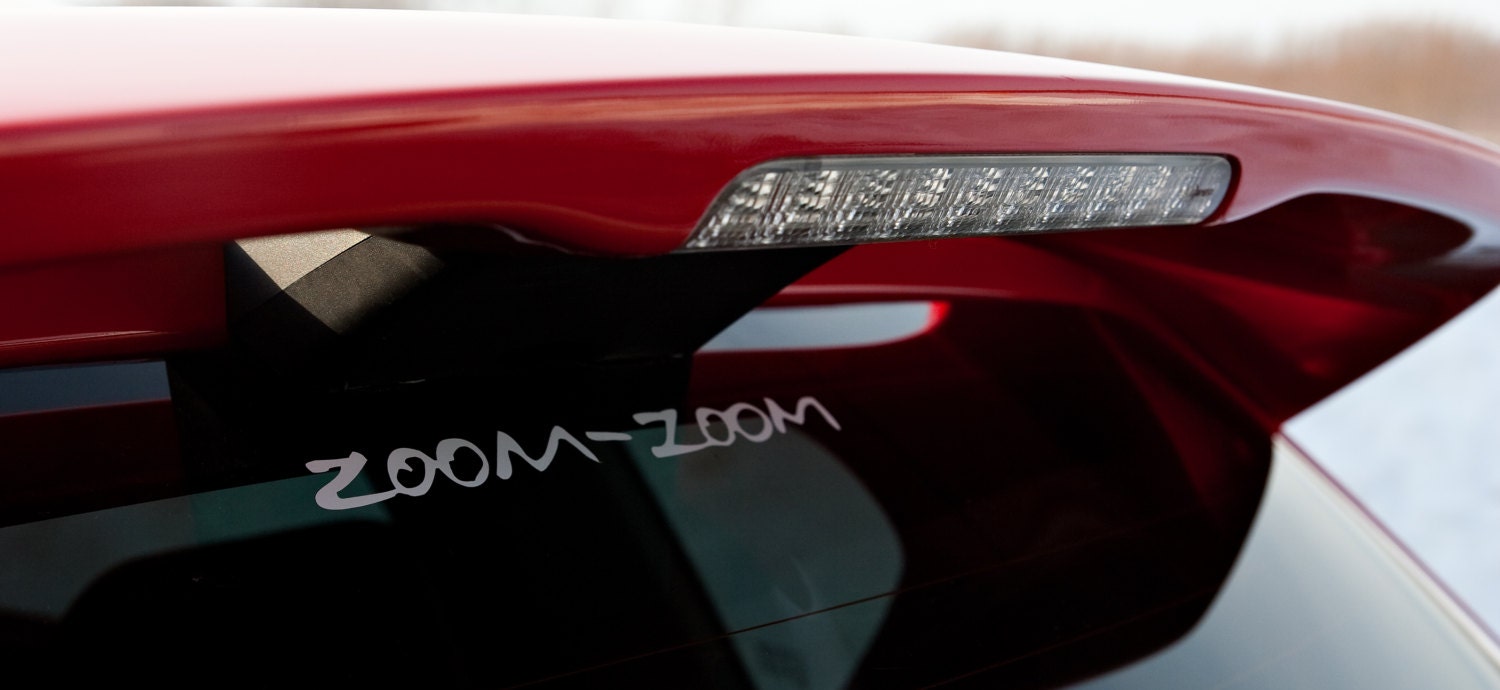 Zoom-Zoom Sticker/Decal - 8" wide x 0.75" high