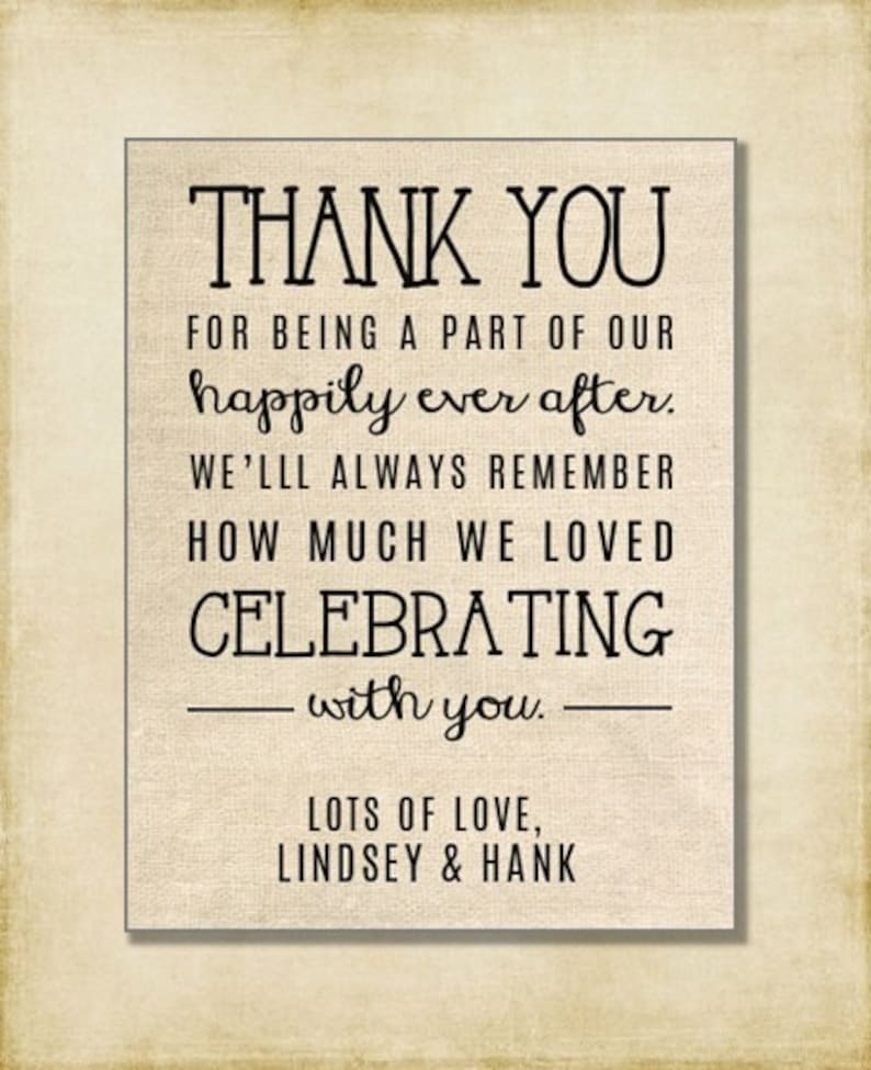 Wedding Thank You Note Bag Wedding Favor Hotel Gift Etsy