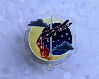 Pole dance constellation pin