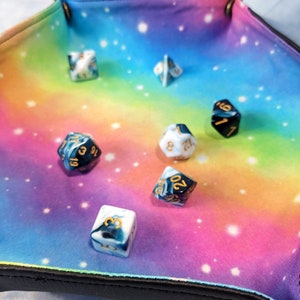 Rainbow Galaxy dice tray for tabletop gaming image 4