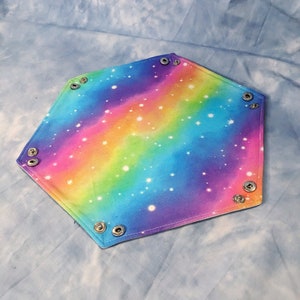 Rainbow Galaxy dice tray for tabletop gaming image 6