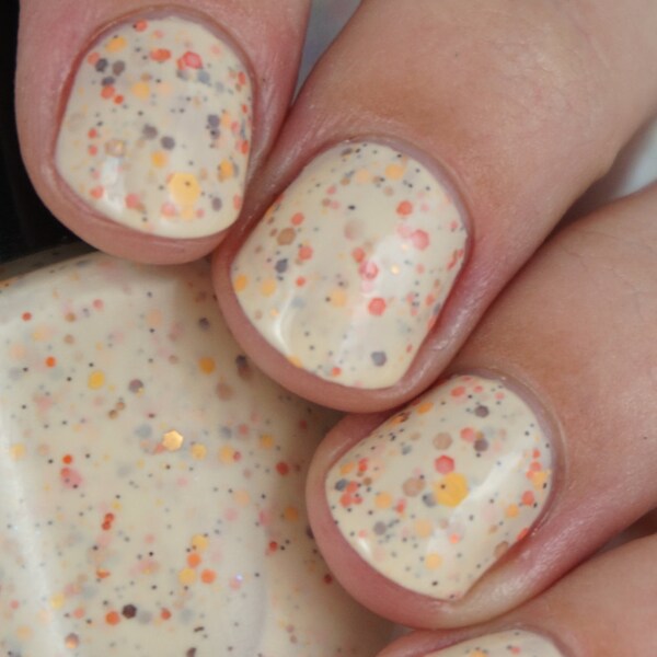 Pumpkin Spice-Cream Crelly Glitter Mix Indie Polish by Noodles Nail Polish