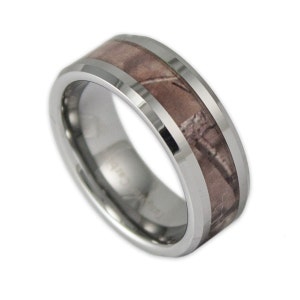 10mm Wide Mens Tree Camo Tungsten Wedding Ring Camouflage Etsy