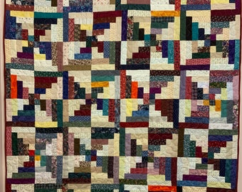 Log Cabin Delight Quilt Throw