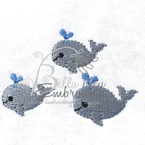 Filled Mini Whale Sea life filled Embroidery Designs Design