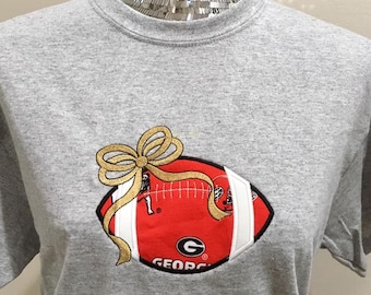Football avec motif de broderie Machine noeud - appliques football - Football avec noeud Girlie - motif de broderie Machine - téléchargement immédiat