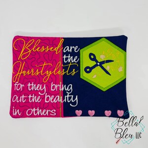 ITH Mug Rug - Hair Stylist mug Rug embroidery design - Salon Mug Rug- Instant Download