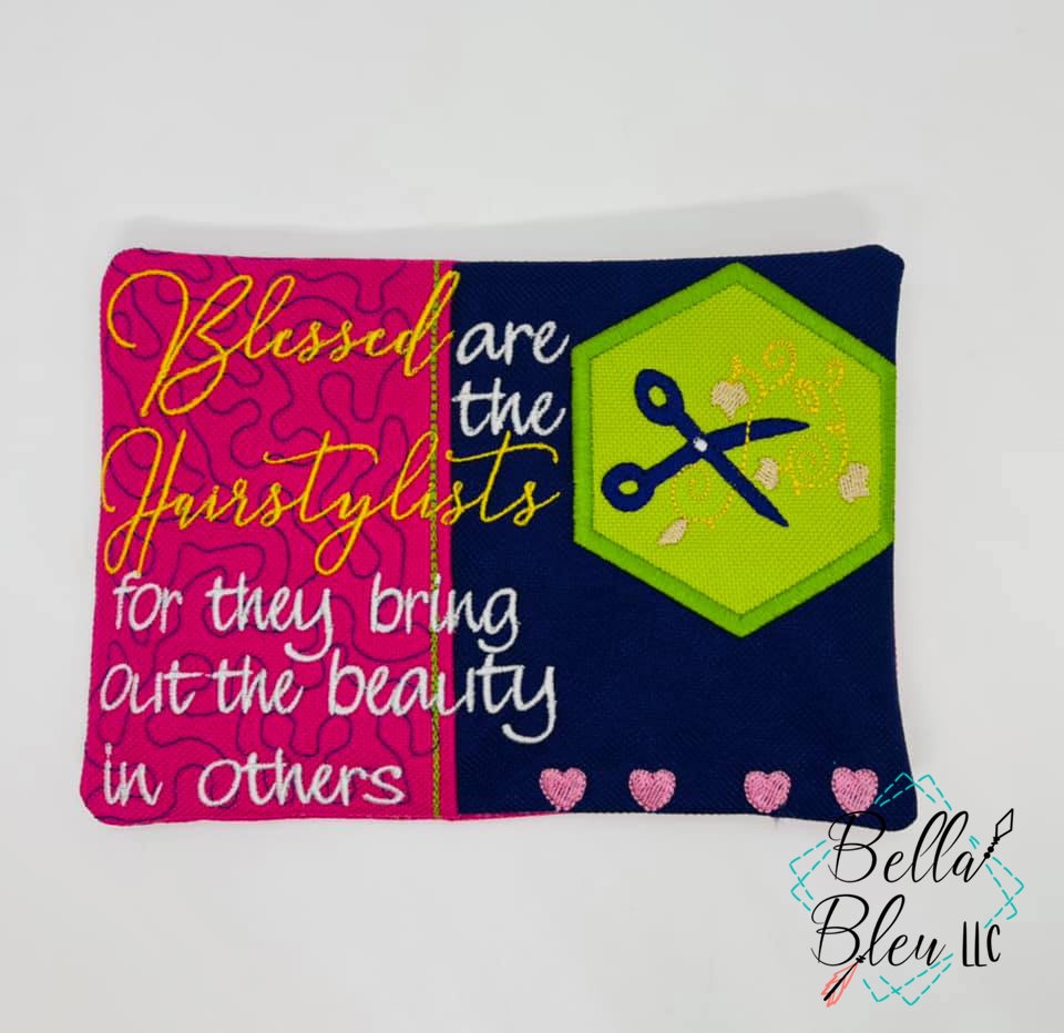 ITH Mug Rug - Hair Stylist mug Rug embroidery design - Salon Mug Rug- Instant Download