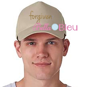 Forgiven Machine Embroidery Design, Forgiven with Cross Religious, Religious Cross Embroidery design, Baseball Hat Cap embroidery design