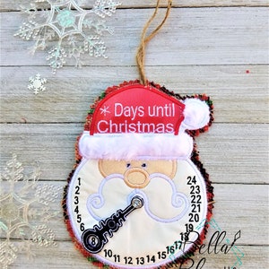 Calendrier ITH Christmas Countdown - In the Hoop Days Until Christmas - Santa Christmas Design - Téléchargement instantané - Machine Broderie Design