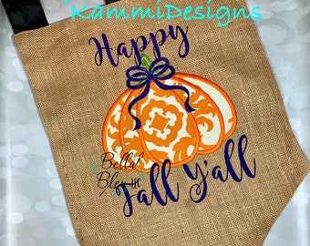Calabaza de otoño - Diseño de aplique de calabaza - Diseño de bordado de otoño - Descarga instantánea