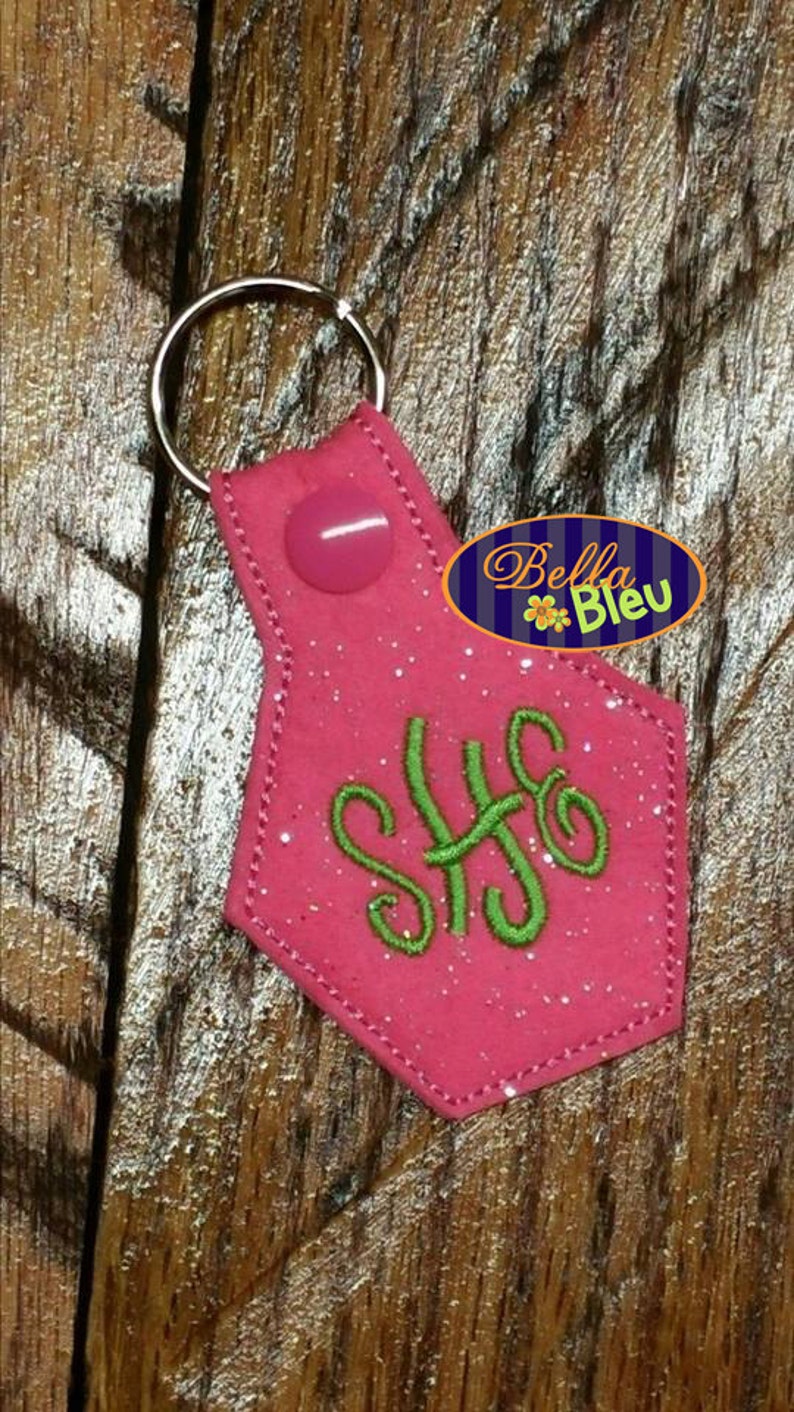 ITH in the Hoop Monogram Personalized Key Fob Keychain Machine Etsy