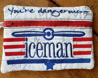 Instant download In the Hoop, ITH Iceman Wallet, Pilot zipper bag Embroidery design,  machine embroidery design
