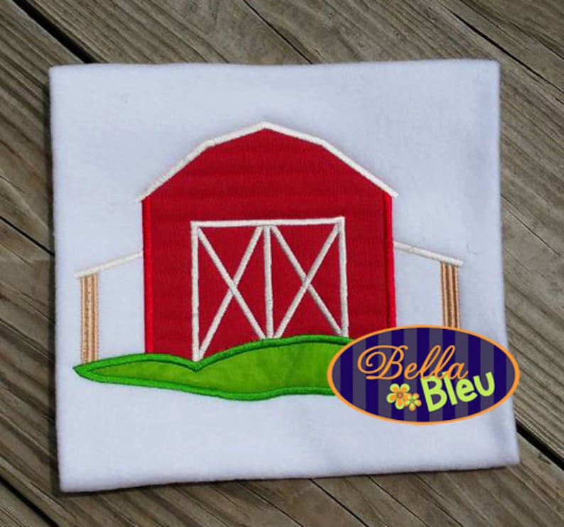 Applique Barn yard farm Applique Embroidery Design Etsy