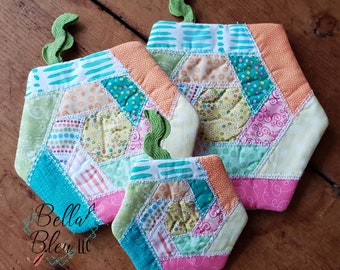 ITH Oven Kitchen Potholder - In The Hoop Scrap Potholder - Potholder - Machine Embroidery Design