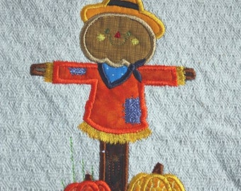 Fall Pumpkin Scarecrow Machine Applique Embroidery Designs Design Instant download