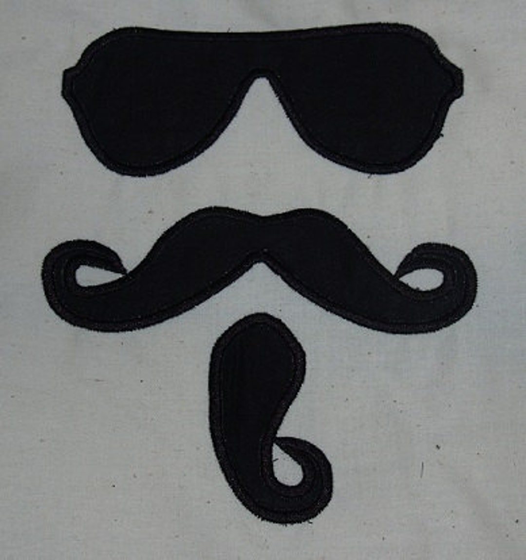 Mustache Sunglasses Rico Sauve Applique Embroidery Designs Instant