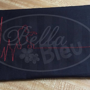 EKG Heartbeat heart beat of a Zombie Satin and Bean Stitch machine Embroidery Designs Design