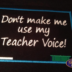 Back to School Teacher Voice Chalkboard  Applique Embroidery Designs Design