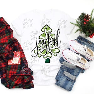 Christmas Tree Print - Joyful Christmas Tree - Sublimation Transfer - Ready To Press - Press On Transfer