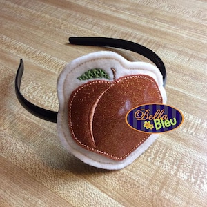 ITH in the hoop Summer Peach Headband Slider Topper  machine embroideryInstant Download