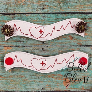 ITH Ear Saver - In the Hoop Nurse EKG Ear Saver - EKG Nurse Design  - Instant Download - Machine Embroidery Design
