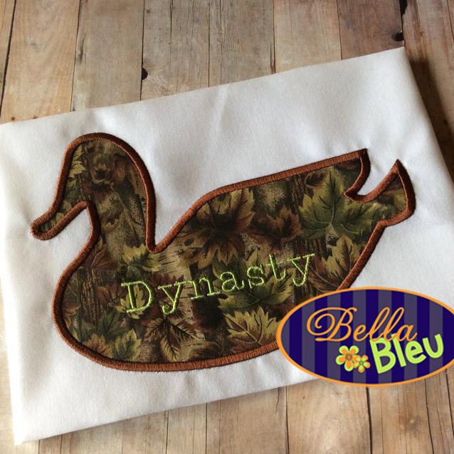 Duck Silhouette Applique Machine Embroidery Design Instant download
