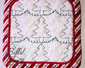 ITH mok tapijt - In the Hoop kerstmok tapijt - direct downloaden - machineborduurontwerp