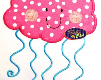 Nautical Sea Jellyfish, Ocean Jellyfish, Jelly fish applique machine embroidery design