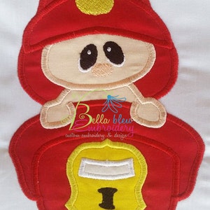 Fireman Baby with Daddy's Hat Machine Applique Embroidery  Design Instant download