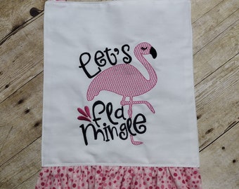 Diseño de bordado de flamenco, Frase de flamenco "Let's Flamingo", Diseño de bordado con frases divertidas, Descarga instantánea