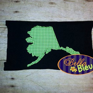 Alaska State  Applique Embroidery Design Monogram