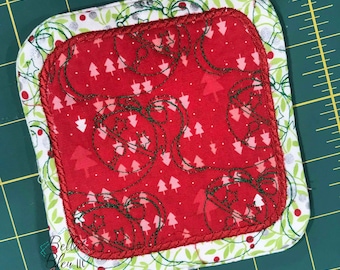 ITH mok tapijt - In the Hoop kerstmok tapijt - Jingle Bells kerststippeltje - direct downloaden - machineborduurontwerp
