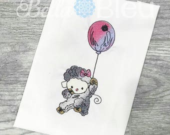 Baby Embroidery Design, Baby Lamb Sketchy Embroidery Design, Baby Sheep farm animal embroidery design, Color Blend lamb