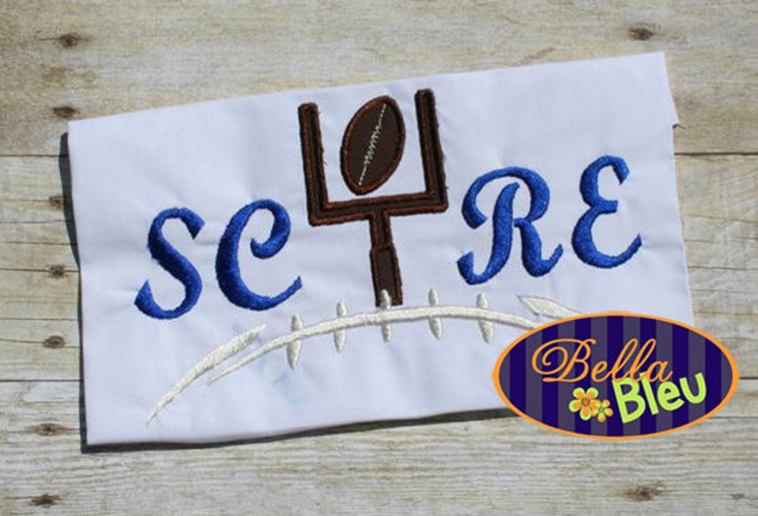 Football Score End Zone Goal Post Applique Embroidery Design Etsy