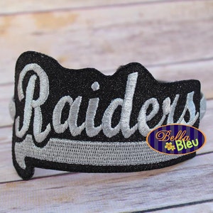 ITH in the hoop Raiders Sports Headband Topper  machine embroidery Instant download