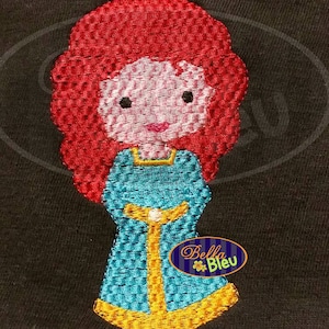 Basketweave Style Princess Inspired Merida Brave Machine Embroidery Design