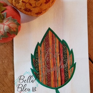 Fall Applique Design - Be Grateful Fall Leaf Embroidery design - Leaf Applique Design - Instant Download