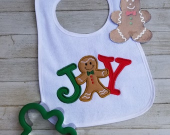 Christmas Joy Applique - Christmas Applique embroidery design - Gingerbread Machine Embroidery Design - Instant Download