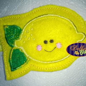 ITH in the hoop Summer Kawaii Lemon Headband Slider Topper  machine embroidery