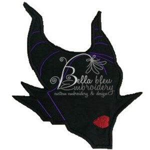 Böse Bösewicht Maleficent Silhouette Applikation Stickerei Designs Design