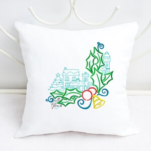 Kerst borduurwerk-Kerstdorp 8-Bean Stitch satijn Stitch-Instant Download