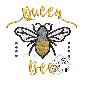 Queen Bee Sketchy Embroidery - Bee saying Embroidery Design- Instant Download