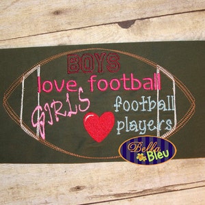 Football Boys love football Girls love players scribble Embroidery Design