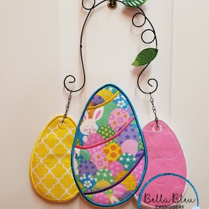 ITH Easter Egg Door Hanger - In the Hoop Door Hanger - Easter Eggs  - Instant Download - Machine Embroidery Design