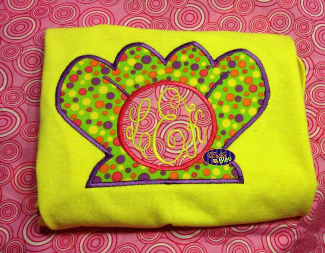 Applique Summer Sea Shell Clam Monogram Embroidery Applique Design ...