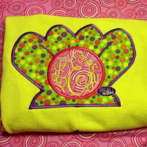 Applique Verano Concha Concha Clam Monogram Bordado Applique Diseño descarga instantánea
