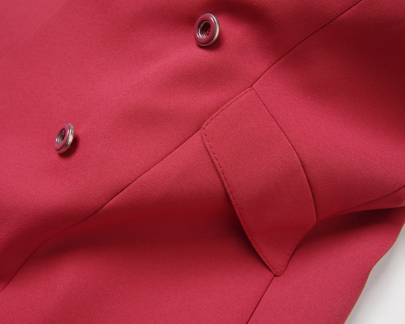 Size M-L Raspberry double breasted women overcoat 60s Spring mod coat Vintage street style princess midi coat