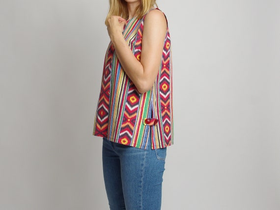 1940 Tribal Print Cotton Smock Blouse Retro Loose Fit Apron - Etsy