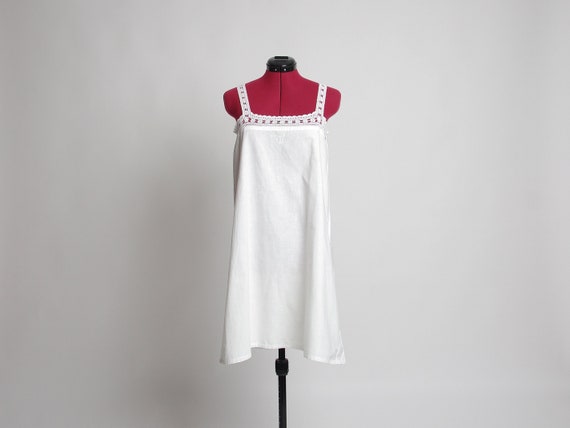 1920s Antique short cotton nightgown with B monog… - image 1